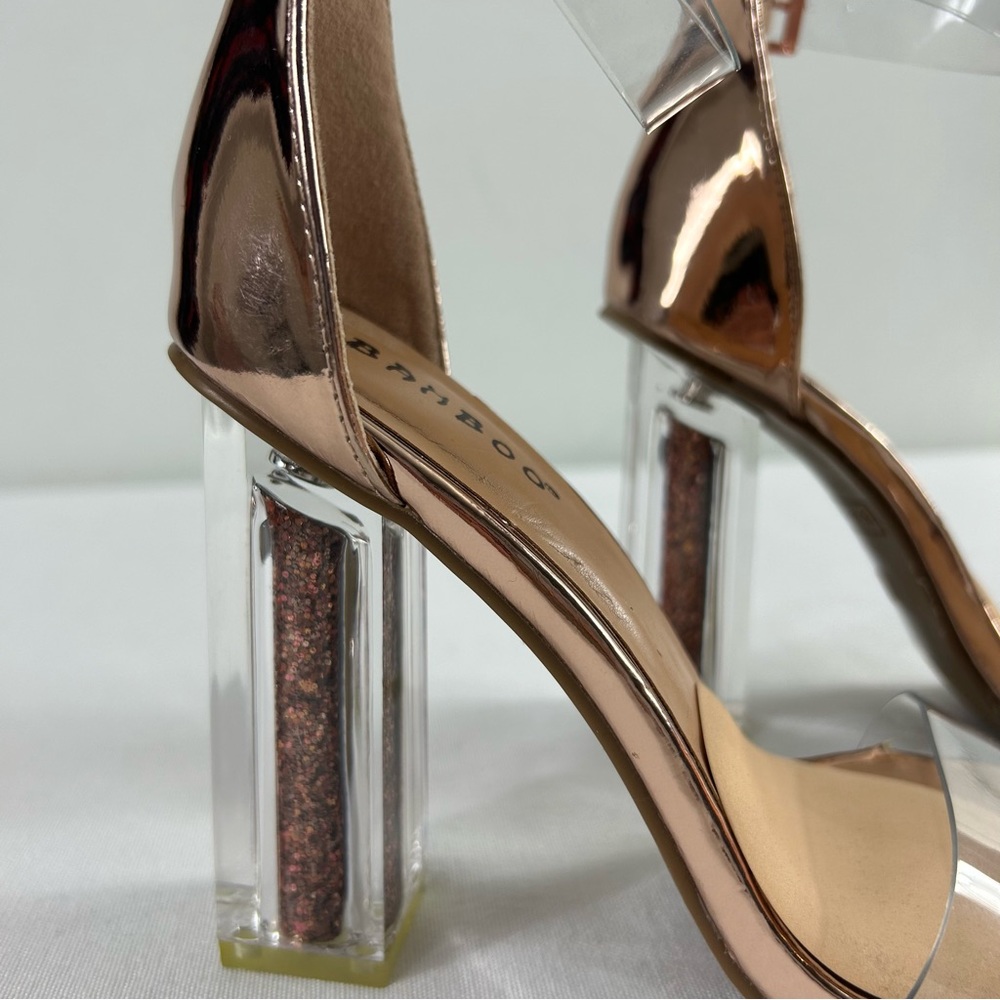 Rose Gold Outburst Sandal Square Heel Womens Size 6 EUC - Picture 11 of 11